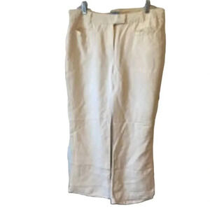 J.McLaughlin 100% Silk Beige Flare Leg Dress Pants Women Size 10 Pockets